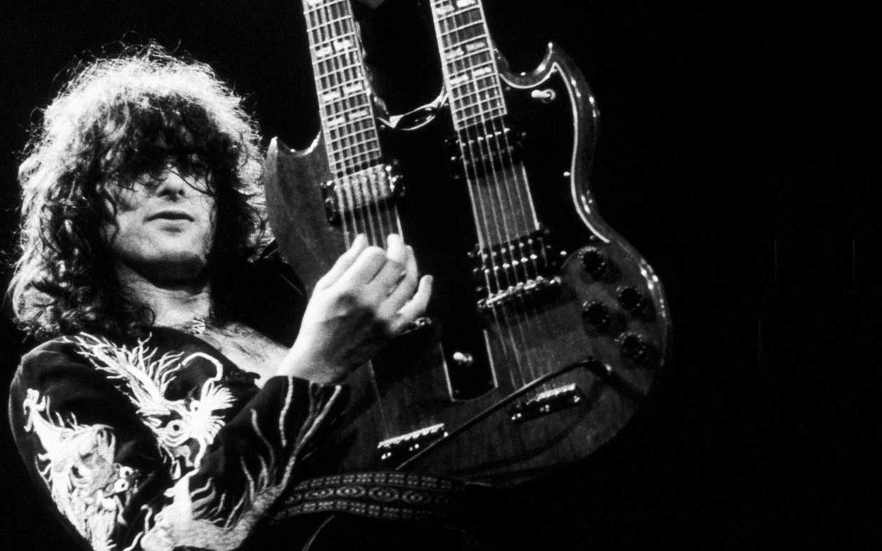 Jimmy Page and his double-necked guitar